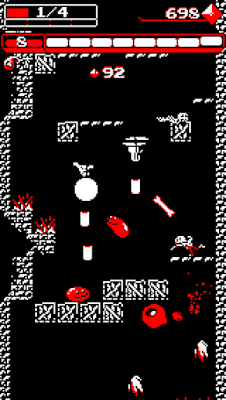 Downwell, un curioso juego de acción y plataformas con gráficos pixelados y jugabilidad al límite
