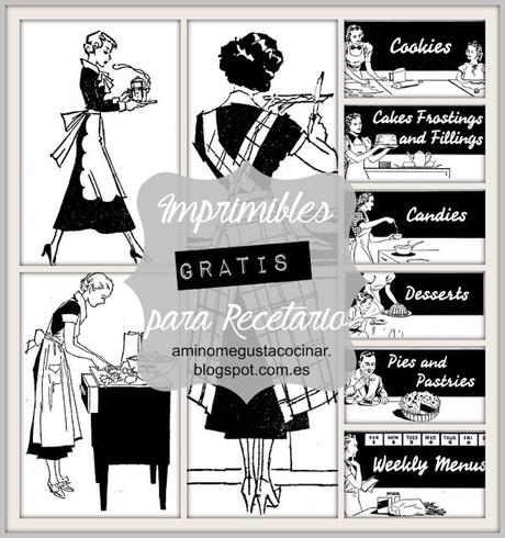 Preciosos imprimibles gratis para tu recetario