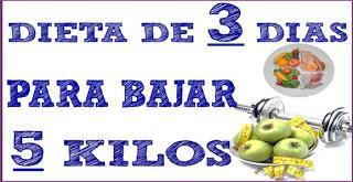 DIETA PARA PERDER 5KG EN 3 DIAS