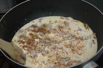 Pollo con patatas a la carbonara