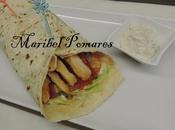 Wraps aprovechamiento pollo, lechuga, tomate, pimiento.