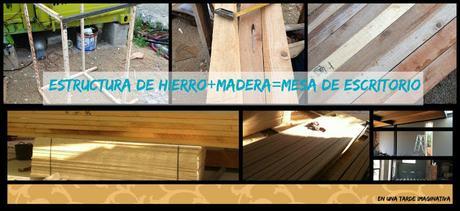 Mesa de hierro y madera