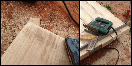 Mesa de hierro y madera Mesa de hierro y madera