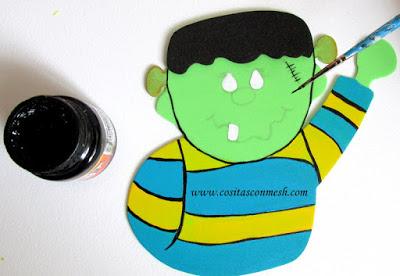 Manualidades adornos para halloween en foami paso a paso