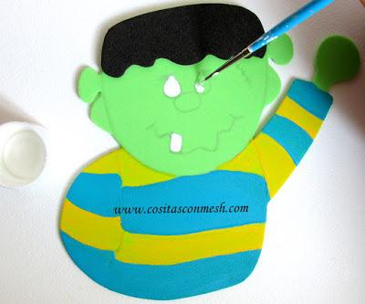 Manualidades adornos para halloween en foami paso a paso