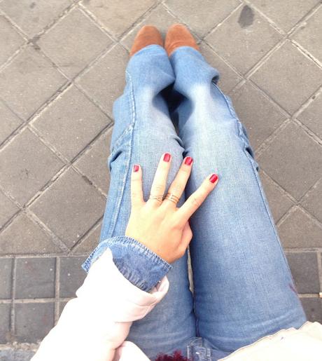 WITH FLARE JEANS.-