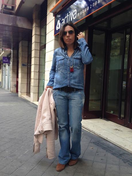 WITH FLARE JEANS.-