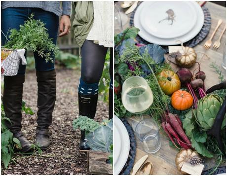 Mesa de otoño con verduras y hortalizas