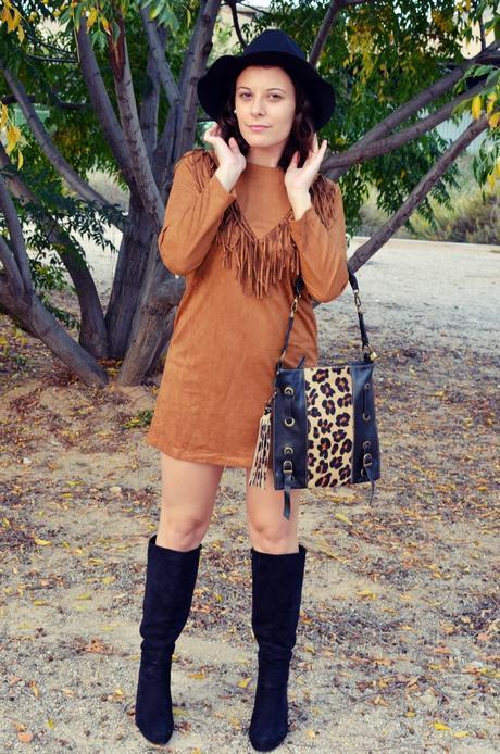Fringed dress Fringes and animal print (4)