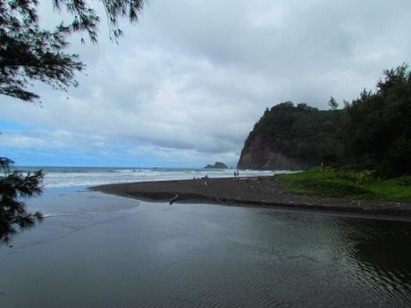 Pololu black sand beach. Big Island. Hawai