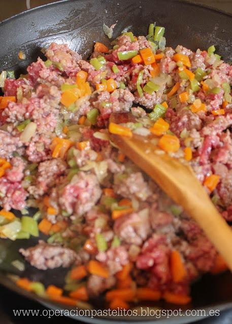 Arancini o croquetas italianas de arroz y salsa boloñesa