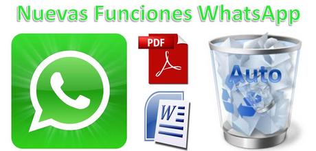 WhatsApp Nuevas Funciones, Adjuntar Archivos PDF, Word