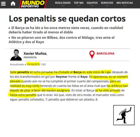 Mundo Deportivo, cuando al Madrid le pitaban más penaltis y cuando se los pintan al Barcelona