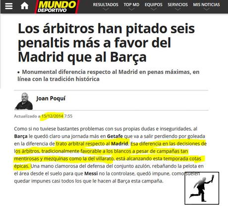 Mundo Deportivo, cuando al Madrid le pitaban más penaltis y cuando se los pintan al Barcelona