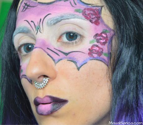 Maquillaje Halloween/Carnaval - Máscara Fácil con Productos Low Cost: Concurso de Maquillalia #maquihalloween