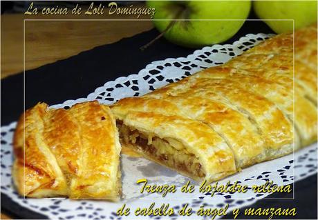 Trenza de hojaldre rellena de cabello de ángel y manzana