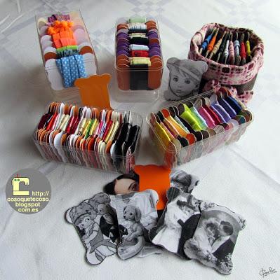 Ordenando cintas y gomas