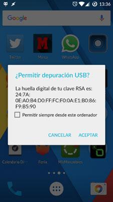 depuración usb