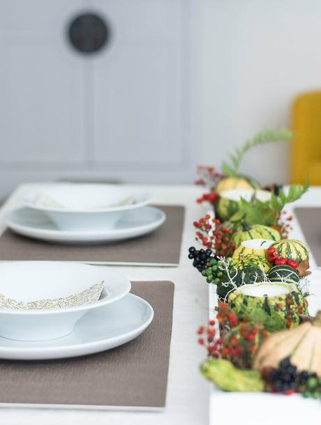 DIY centro de mesa con calabazas y velas