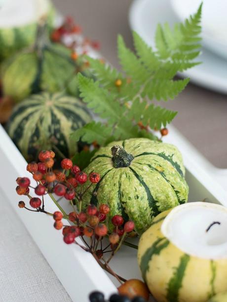 DIY centro de mesa con calabazas y velas