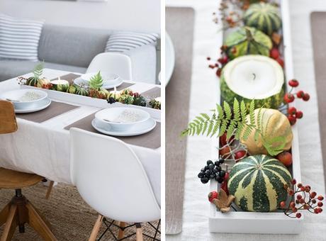 DIY centro de mesa con calabazas y velas