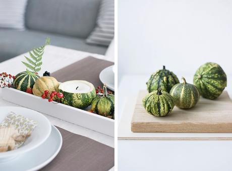 DIY centro de mesa con calabazas y velas
