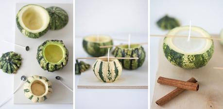 DIY centro de mesa con calabazas y velas