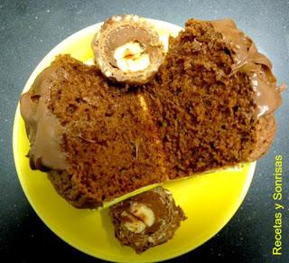 CUPCAKES -  BROWNIE CON BOMBON FERRERO ROCHER