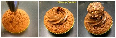 CUPCAKES -  BROWNIE CON BOMBON FERRERO ROCHER