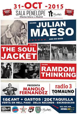 Julián Maeso, The Soul Jacket y Random Thinking, en Madrid en 'La Noche Americana'