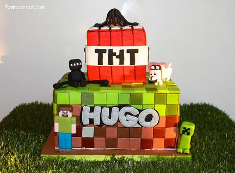 TARTA DE MINECRAFT FONDANT