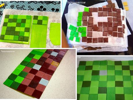 TARTA DE MINECRAFT FONDANT