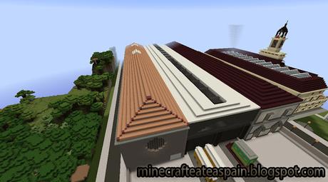 Réplica Minecraft del Museo del Ferrocarril de Asturias, España.