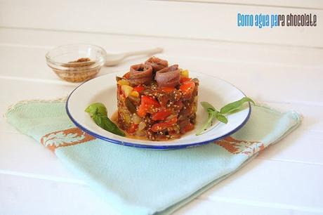 TARTAR DE TOMATES DE COLORES CON ANCHOAS {COLOR Y SABOR}