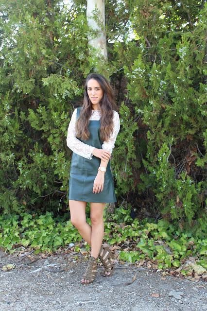 The leather pinafore dress