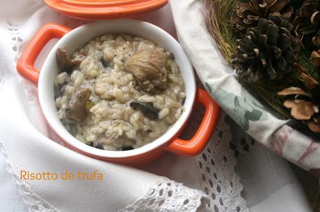 risotto de trufa, risotto de setas, risotto, aceite de trufa