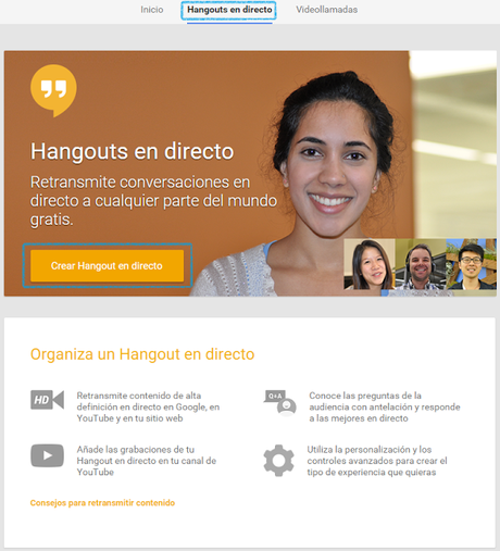 Cómo organizar y grabar un Hangout en Directo con Youtube