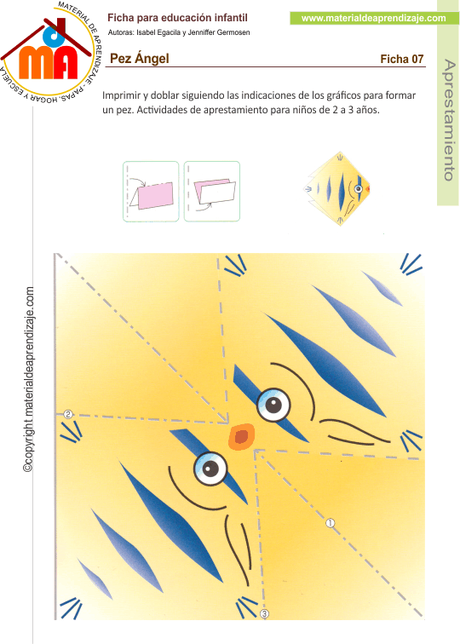 Pez Ángel: Actividades para doblar de 2 a 3 años