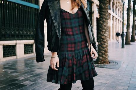 Polo_Ralph_Lauren-Valencia-Checked_Dress-Biker_Jacket-High_Boots-BRand_Ambassador-5