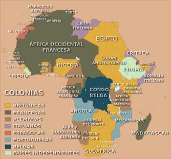 Africa Colonial. Conferencia de Berlín 1885-1885. La historia los dos Congos.  Fuente Wikipedia