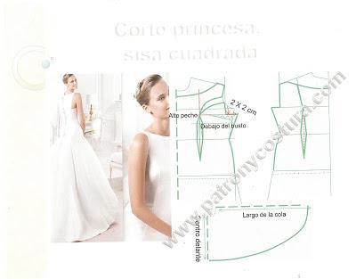 corte princesa, sisa cuadrada www.patronycostura.com