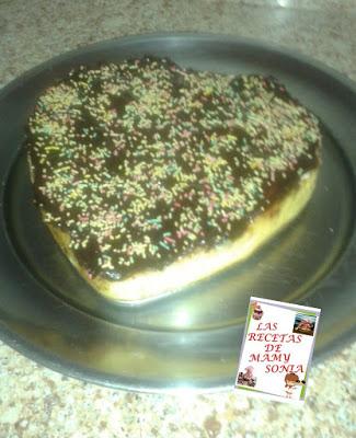 TARTA DE FLAN CON GALLETAS Y COBERTURA DE CHOCOLATE