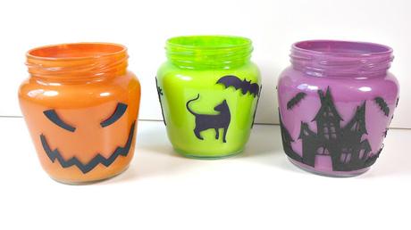 Lámpara con botes de cristal reciclado