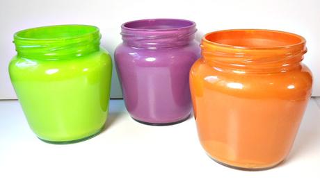 Lámpara con botes de cristal reciclado