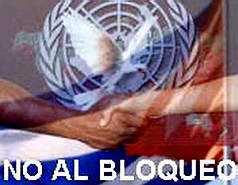 No al Bloqueo contra Cuba.