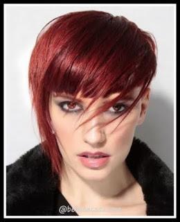 Color de cabello rojo en corto