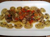 Cordero pimientos champiñones