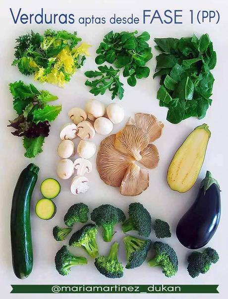 Dieta Dukan: Verduras aptas desde fase 1 (Ataque) y para días de Proteína Pura