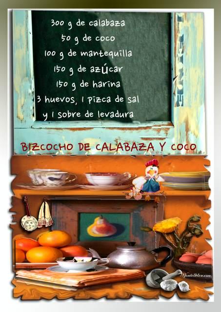 Bizcocho de calabaza y coco Etiqueta