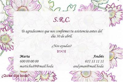 Tarjeta de S.R.C. y fecha tope de respuesta 1